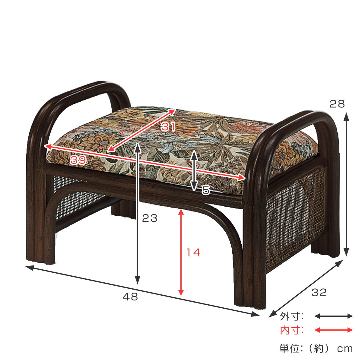 今枝商店 籐 楽々座椅子 ロータイプ 2個組 座面高23cm （ 正座椅子