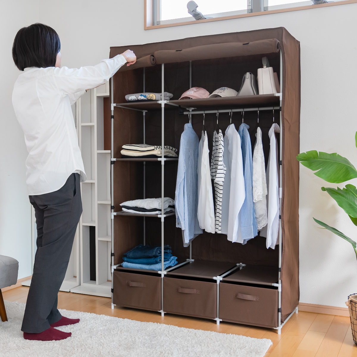 ハンガーラック 引き出し（クローゼット、ワードローブ）｜チェスト