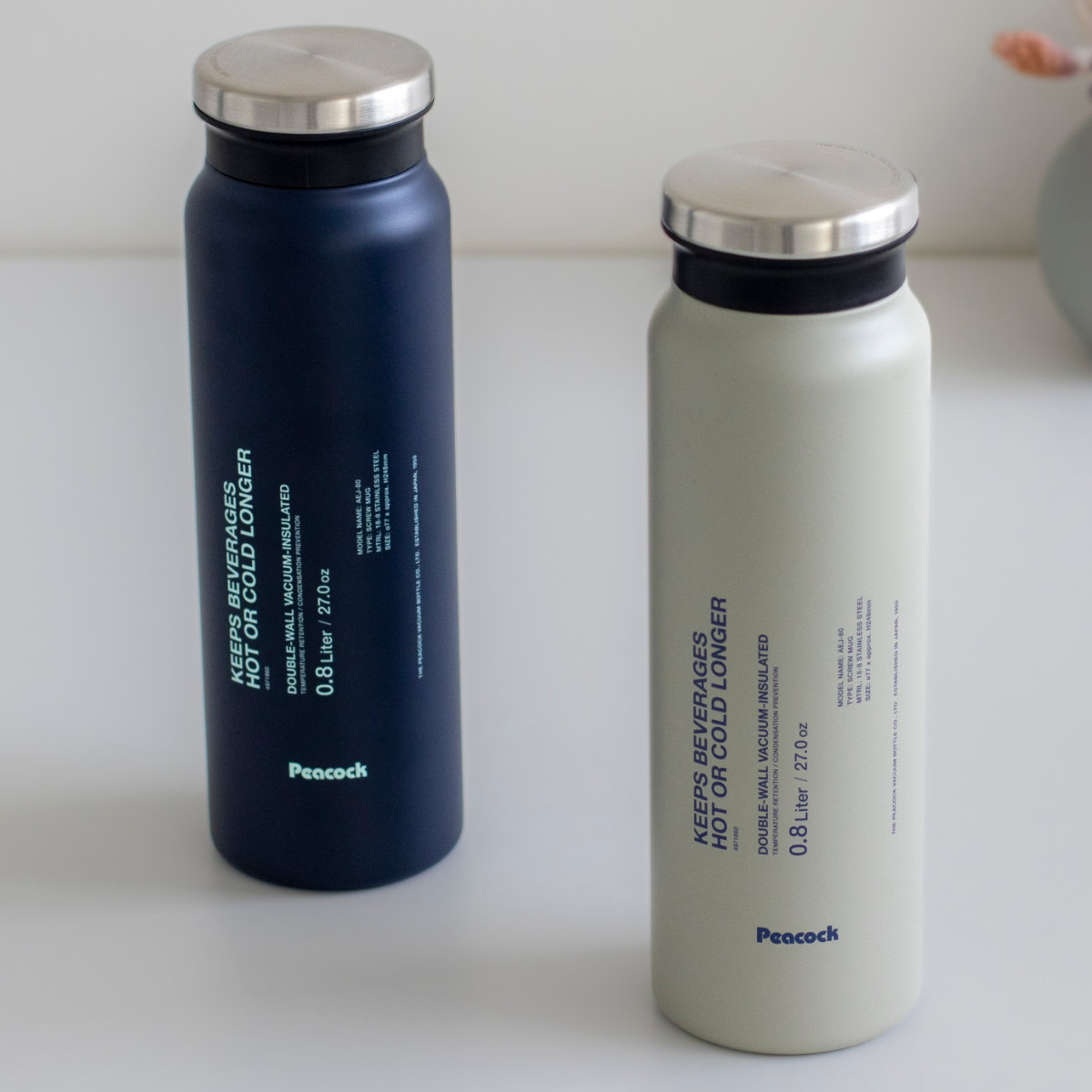 ピーコック魔法瓶工業 水筒 800ml ステンレスボトル スクリュータイプ