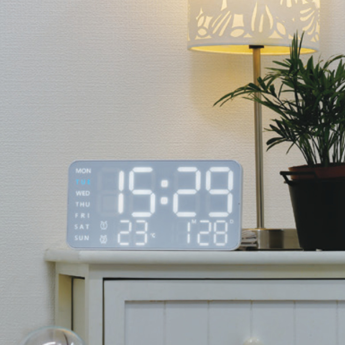 置き時計 LED デジタル時計 温度計付き 置...の詳細画像4