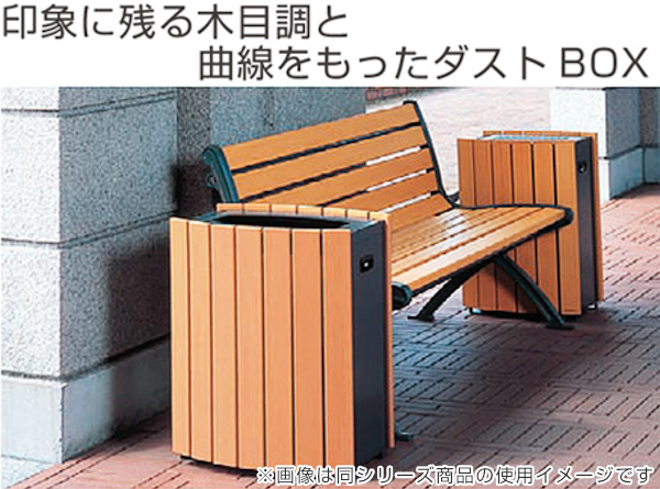 業務用ゴミ箱 木調 クリンボックス 43L 丸...の詳細画像1