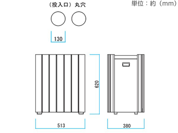 業務用ゴミ箱 木調 クリンボックス 43L 丸...の詳細画像2