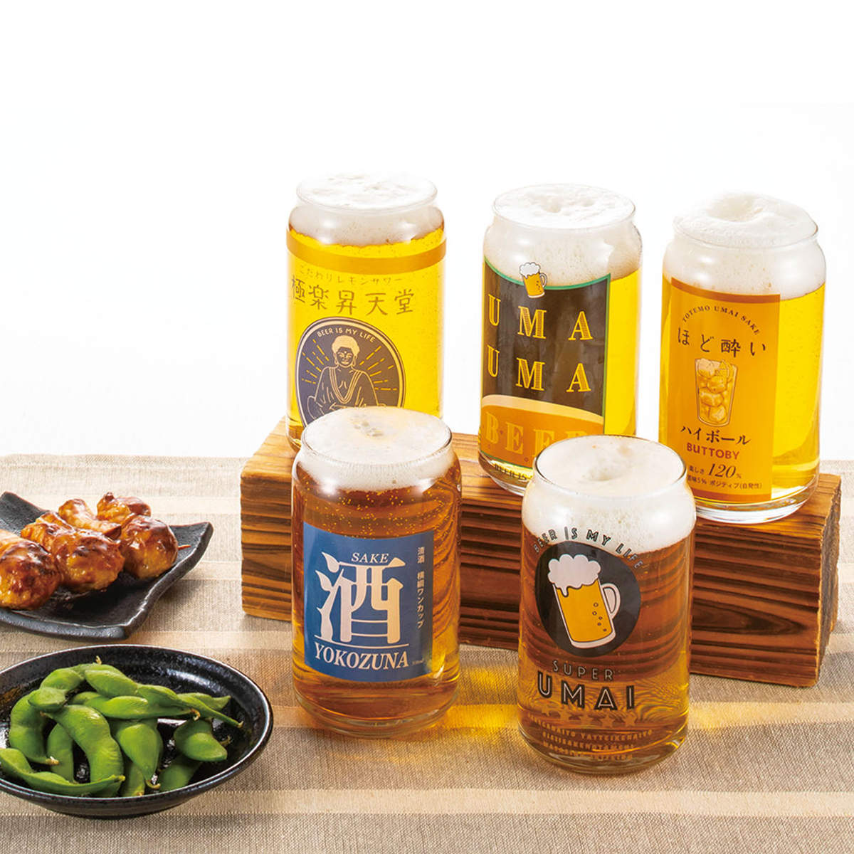 希少 未使用 限定「桑田缶セット」&公式グラス（ペア）※印刷サイン入りです サンアート グラス 360ml 缶型グラス （ ガラス 日本製 コップ