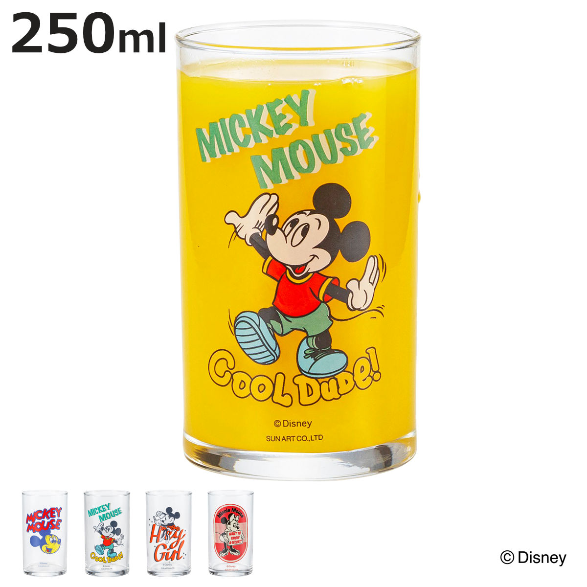 サンアート グラス 250ml フリーグラス ミッキーマウス1 （ 日本製