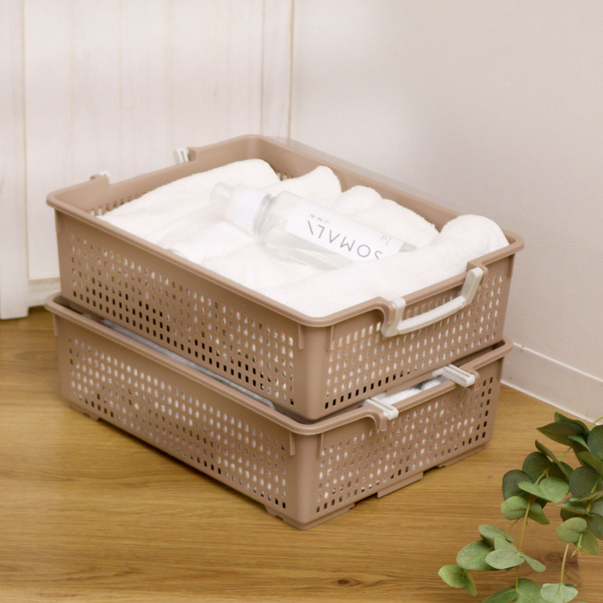 伊勢藤 収納バスケット 衣類収納ケース フリーバスケット Lサイズ