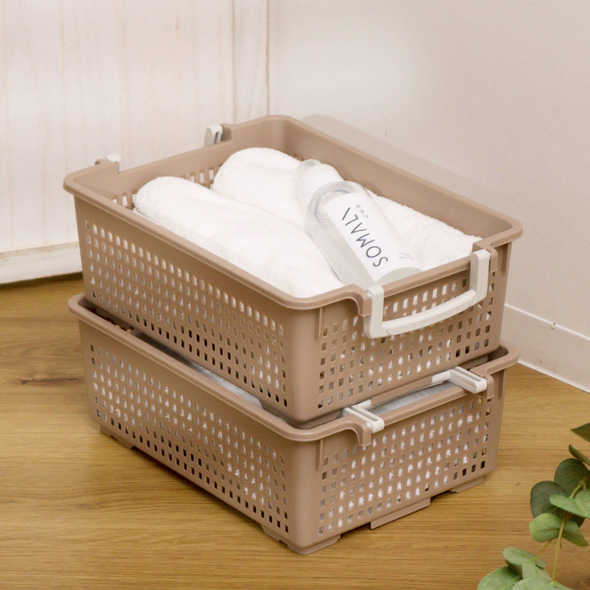 伊勢藤 収納バスケット 衣類収納ケース フリーバスケット Mサイズ