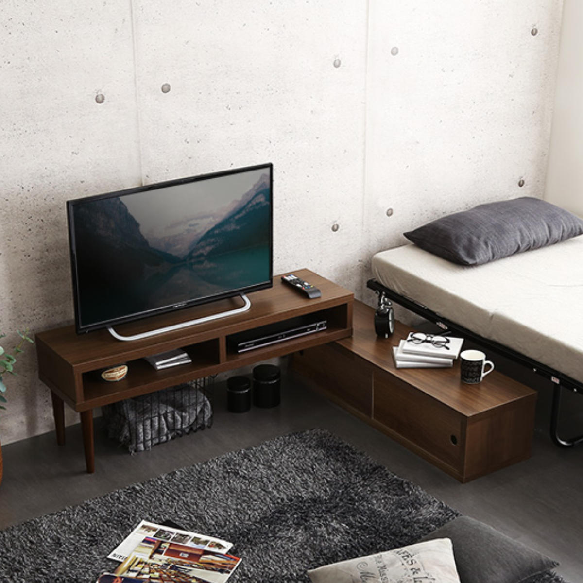 ホームテイスト（HOME taste） テレビ台 幅100〜186cm 伸縮 木目調