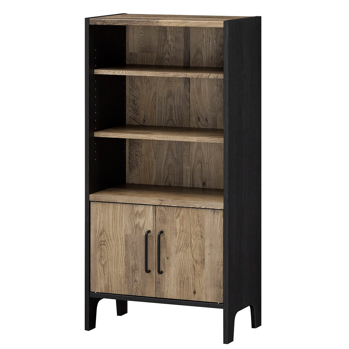 白井産業 フリーラック 幅58.1cm 3段 扉付 簡単組立 アメリカン