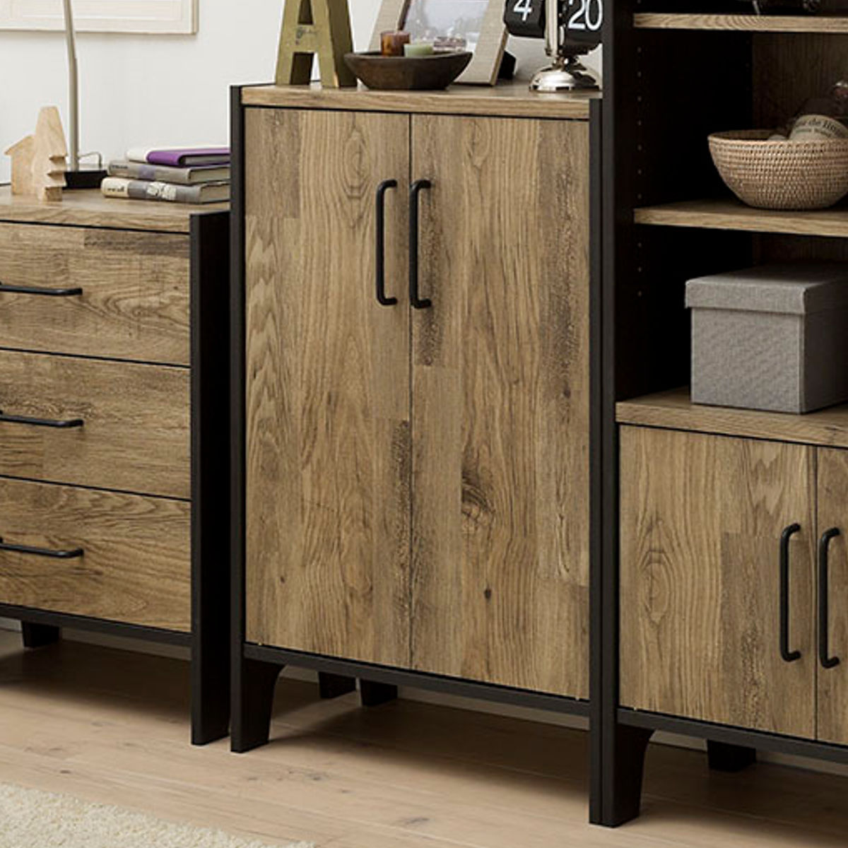 【新着商品】白井産業 キャビネット ナチュラルブラウン 幅58.1 高さ88.8 キャビネット・収納庫 ナチュラルブラウン系 | 家具インテリア通販の