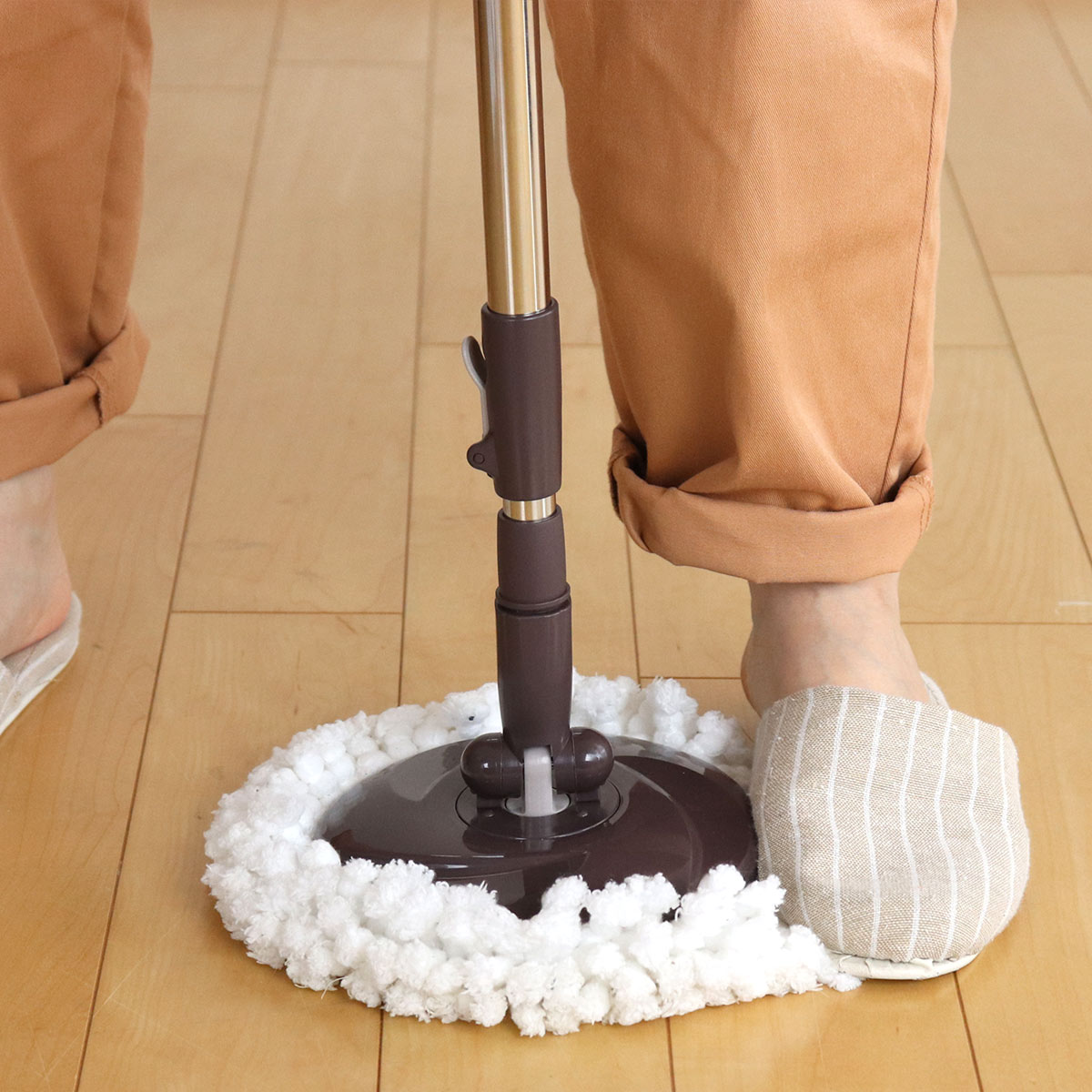 アズマ工業 モップ トルネード回転モップ 丸型セット 一槽式バケツ