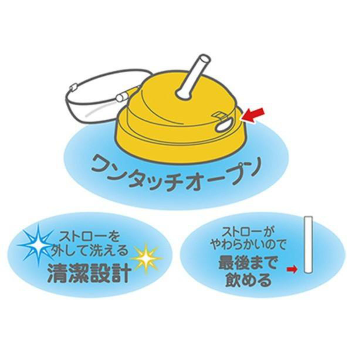 水筒 370ml キッズ ストロー プラスチッ...の詳細画像3
