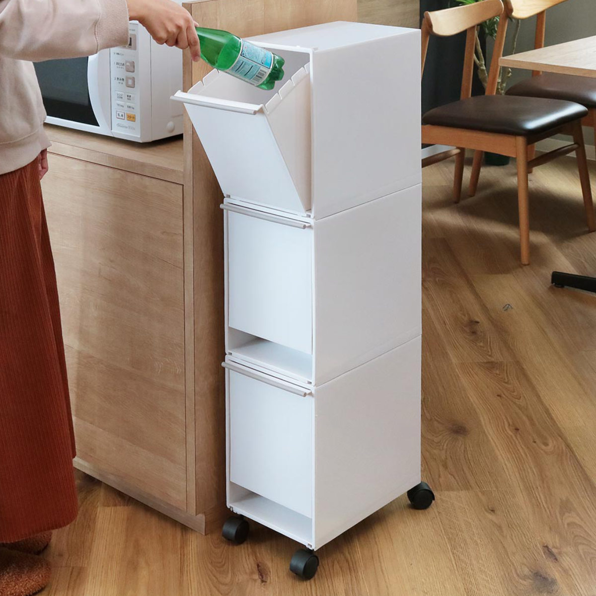 ゴミ箱 37.5L 3段 資源ゴミ分別 キッチン （ ごみ箱 37.5リットル 3
