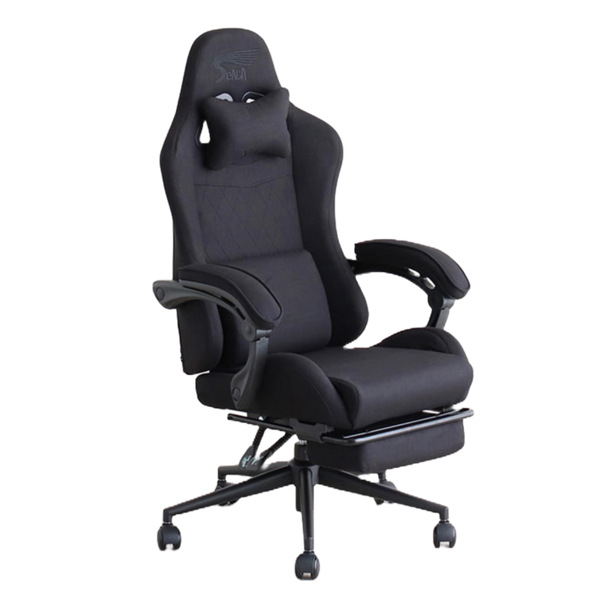 ゲーミングチェア 座面高47.5〜53cm フットレスト付き SeAGA （ チェア