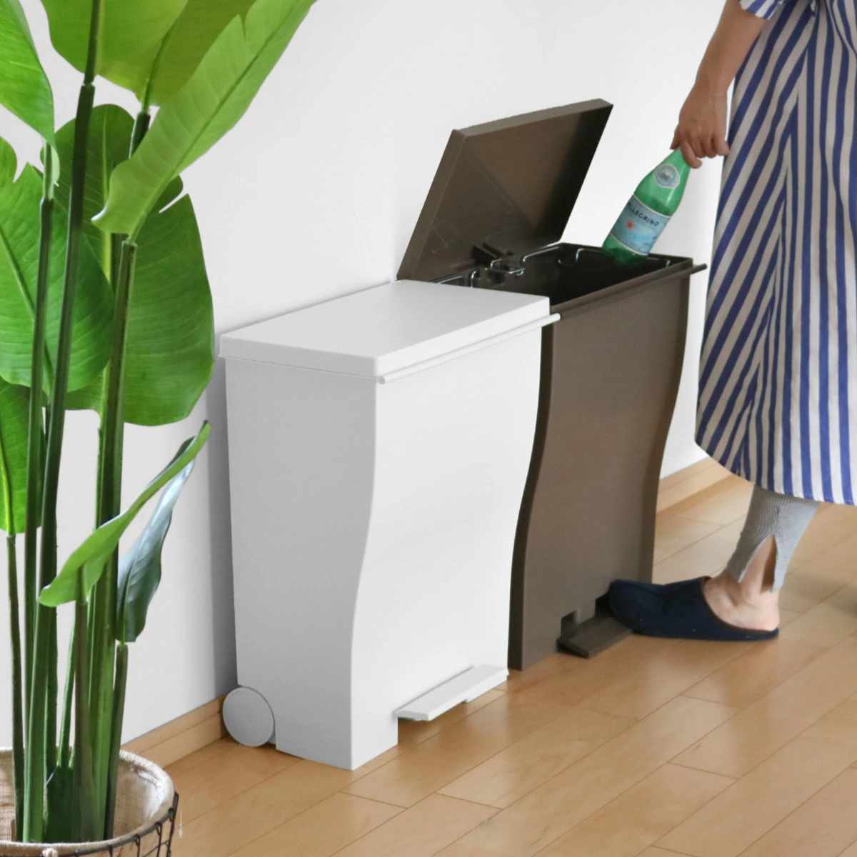 ゴミ箱 kcud 39L 横型 ワイド ペールカラー （ ごみ箱 クード 45Lゴミ袋対応可 45Lリットル袋 ダストボックス キッチン スリム ふた付き 分別 ） | ブランド登録なし | 22