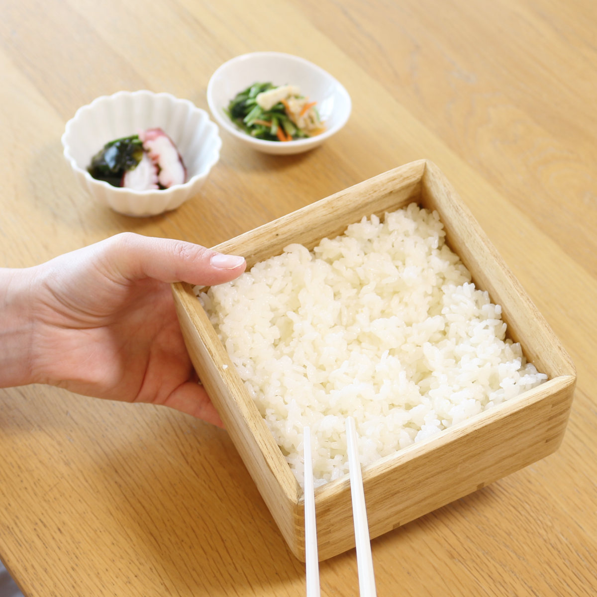 OSMAC ご飯容器 保存容器 kirisai 桐のレンジでごはん鉢 大 （ おひつ