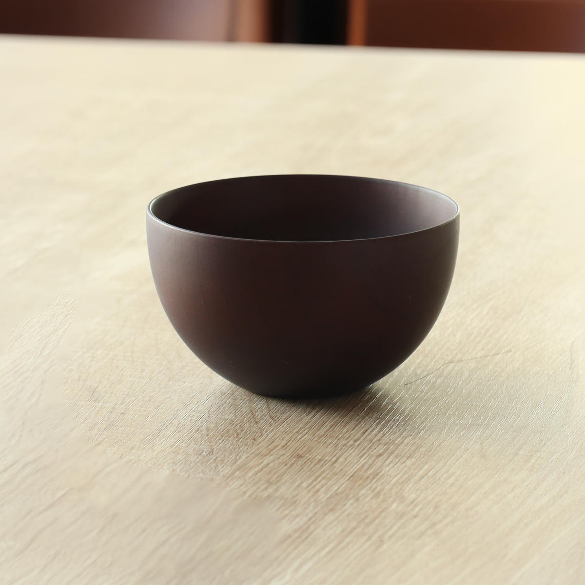 汁椀 ナチュラルボール ダークブラウン 中 （ 11.5cm 天然木 食洗機