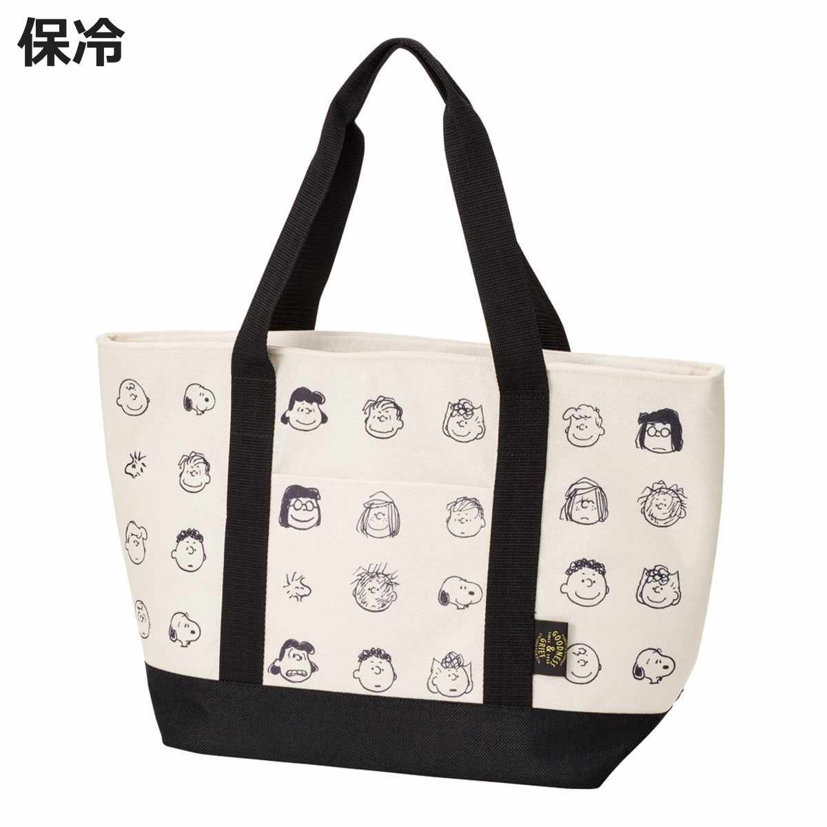 エコバッグ 麻風 トート 保冷 ショッピングバッグ スヌーピー （ バッグ 保冷バッグ マチ付き 買い物 かばん 鞄 ）