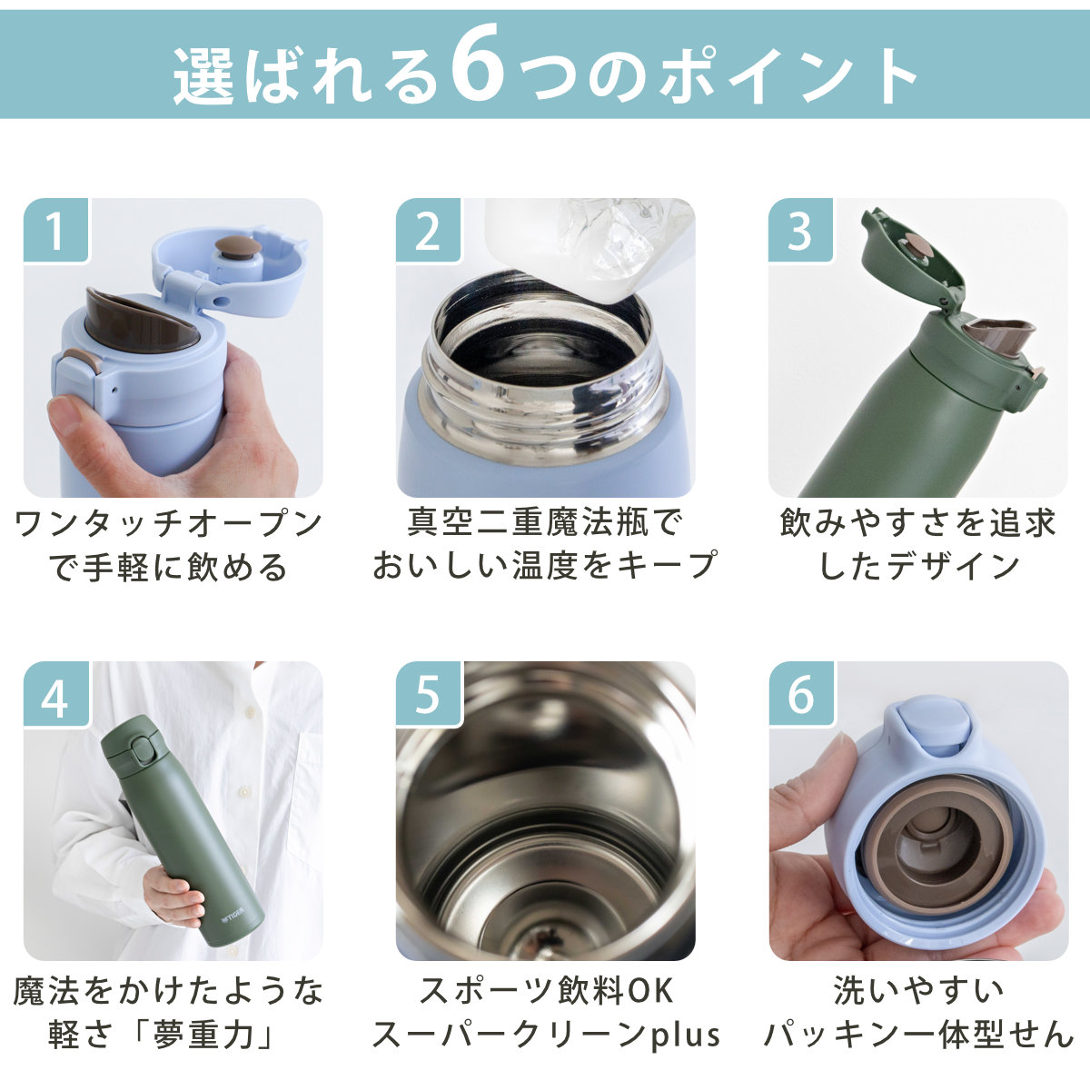 タイガー 水筒 600ml 真空断熱ボトル ワ...の詳細画像4