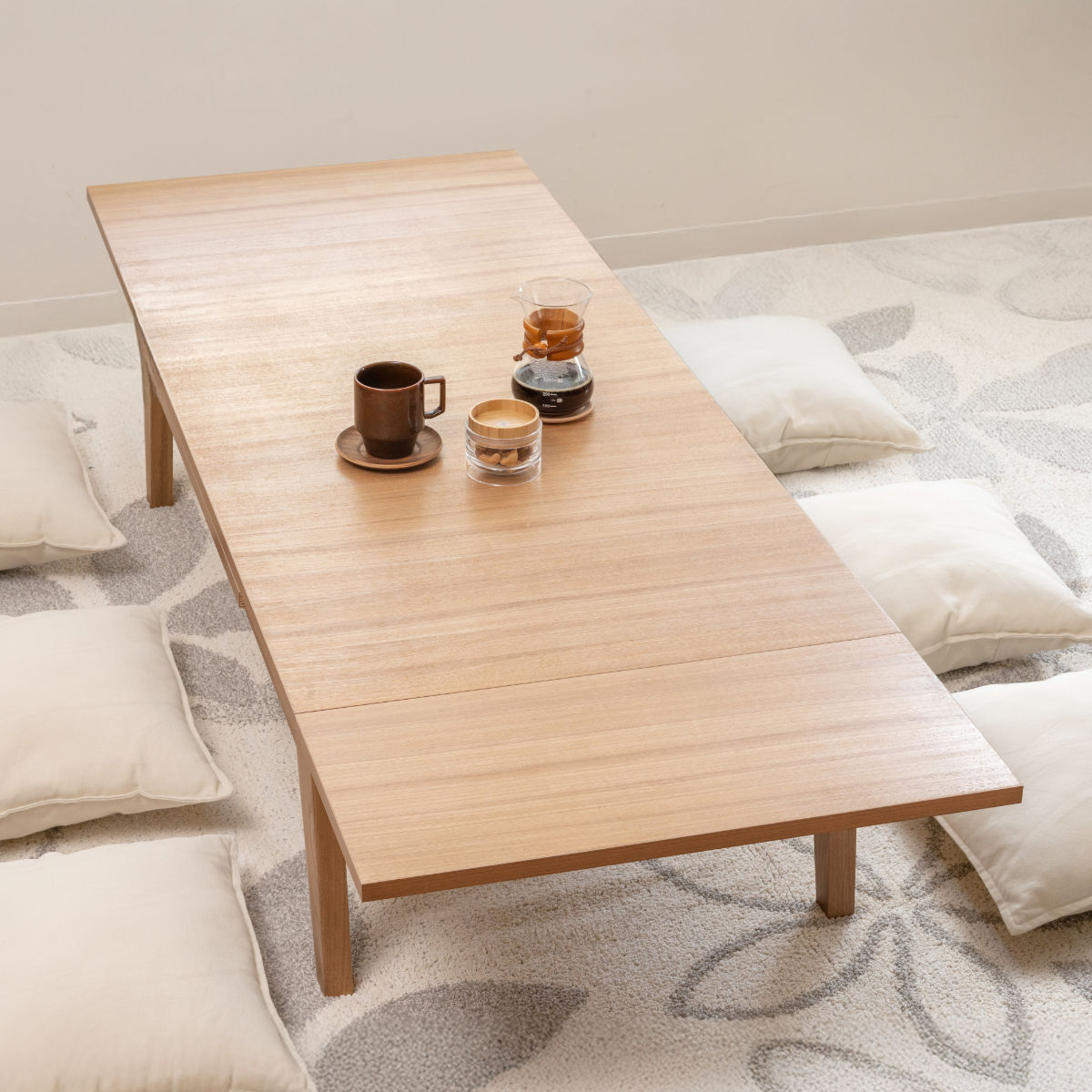 東谷 センターテーブル 伸縮式 幅120〜180cm 木目調 （ 伸長 3段階 120