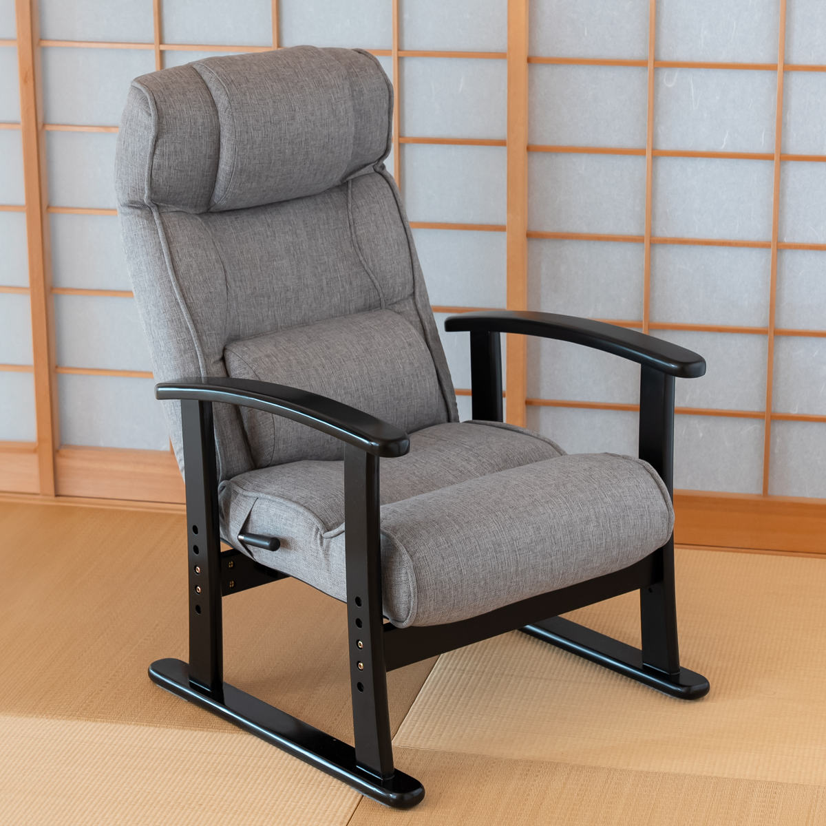 東谷 高座椅子 リクライニング ハイバック 座面高4段階調節