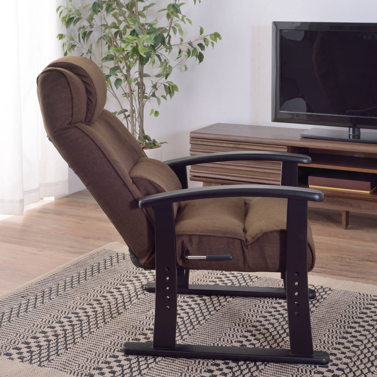 東谷 高座椅子 リクライニング ハイバック 座面高4段階調節