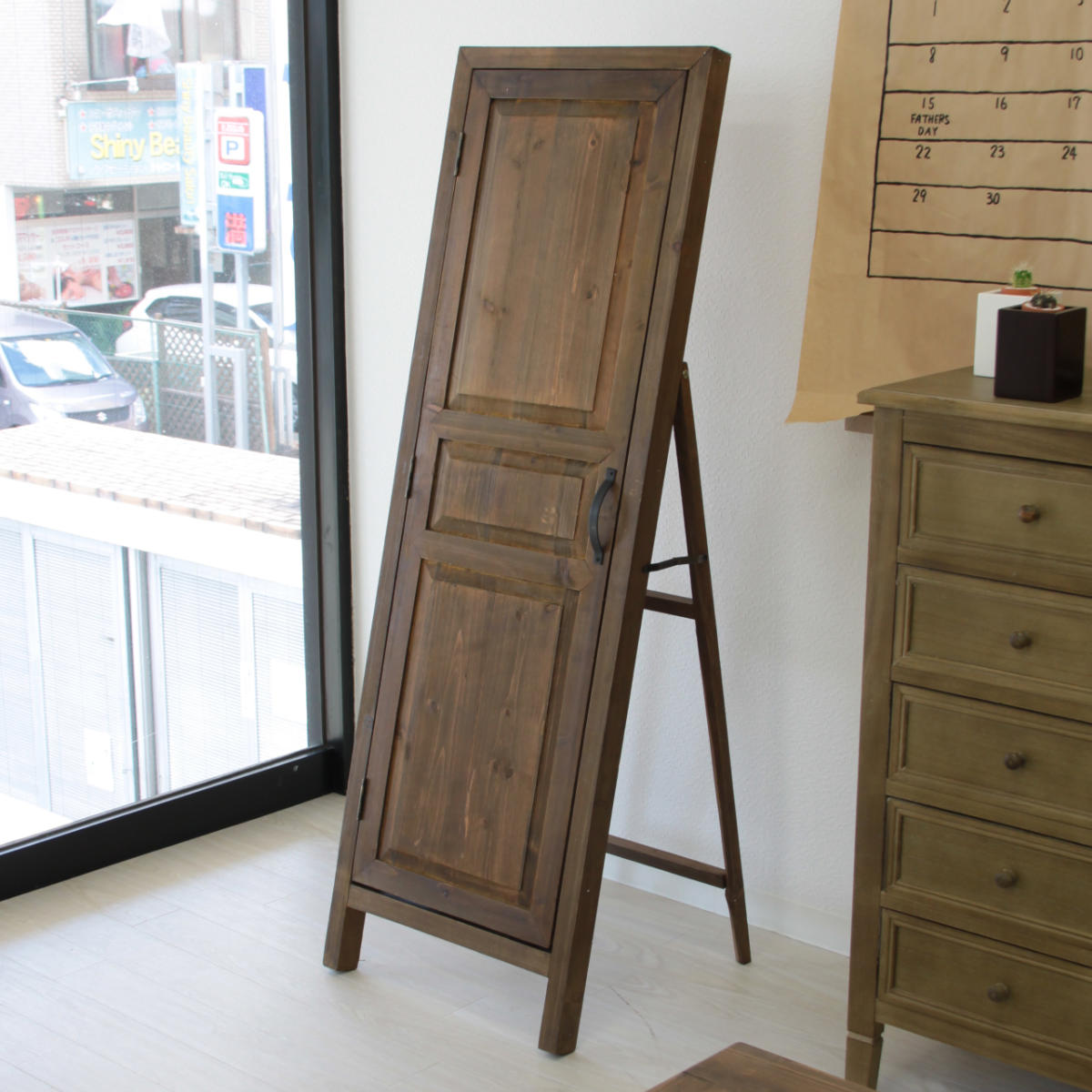 東谷 スタンドミラー アンティーク風 ルーアン ドアミラー （ 扉付き