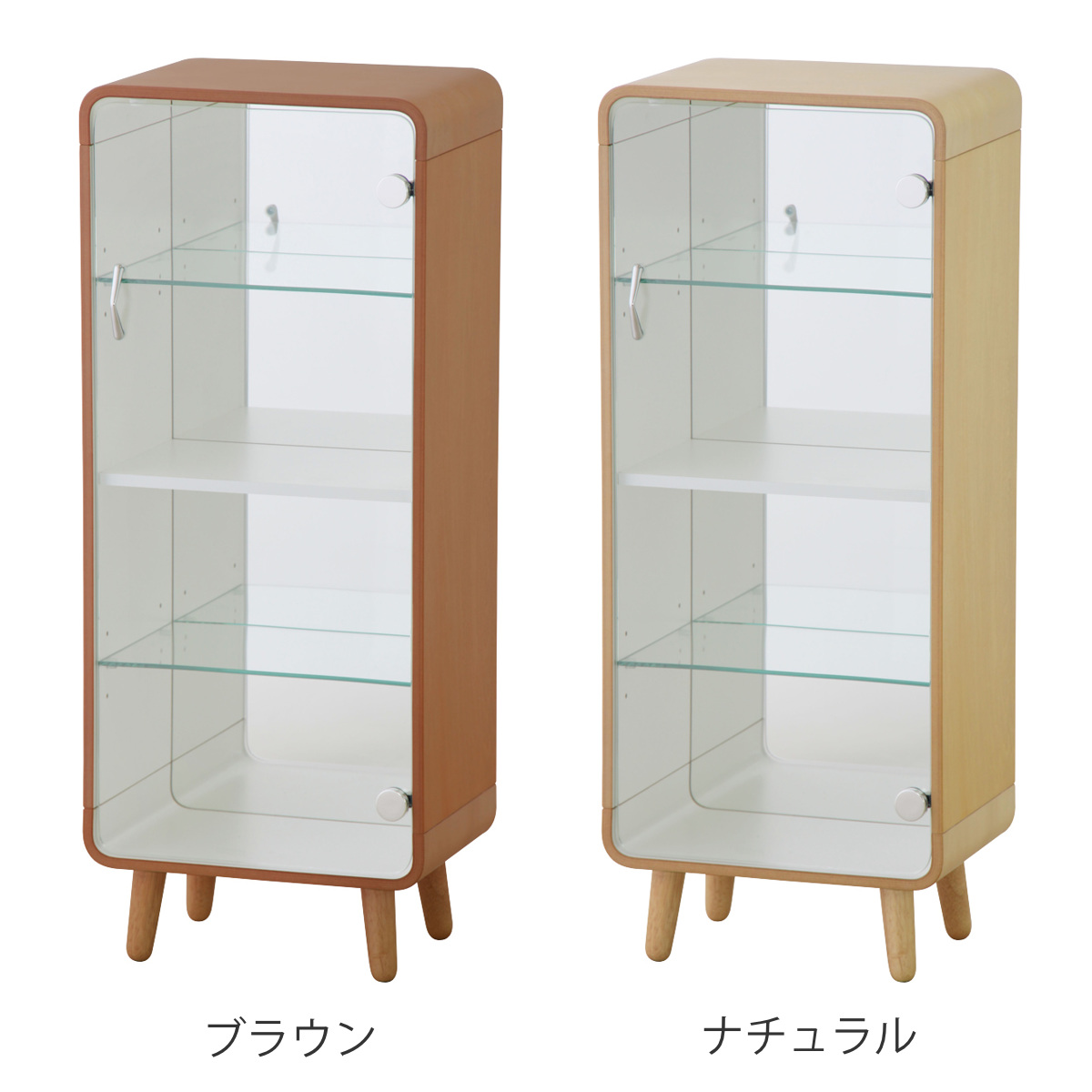 ガラスケース 幅36cm 4段 ガラス扉 背面ミラー 推し活 （ グッズ収納