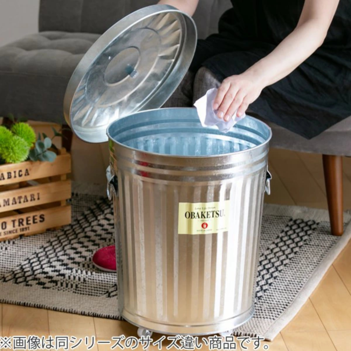 ゴミ箱 42L キャスター付き オバケツ OBAKETSU 屋外兼用 シルバー