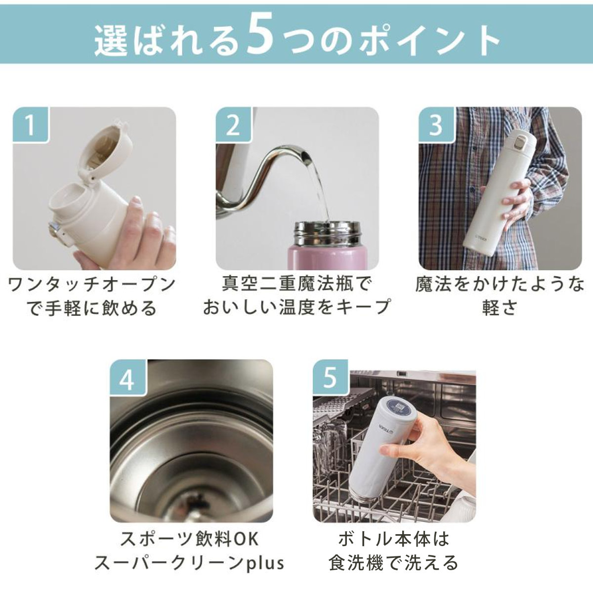 タイガー 水筒 600ml 真空断熱ボトル ワ...の詳細画像4