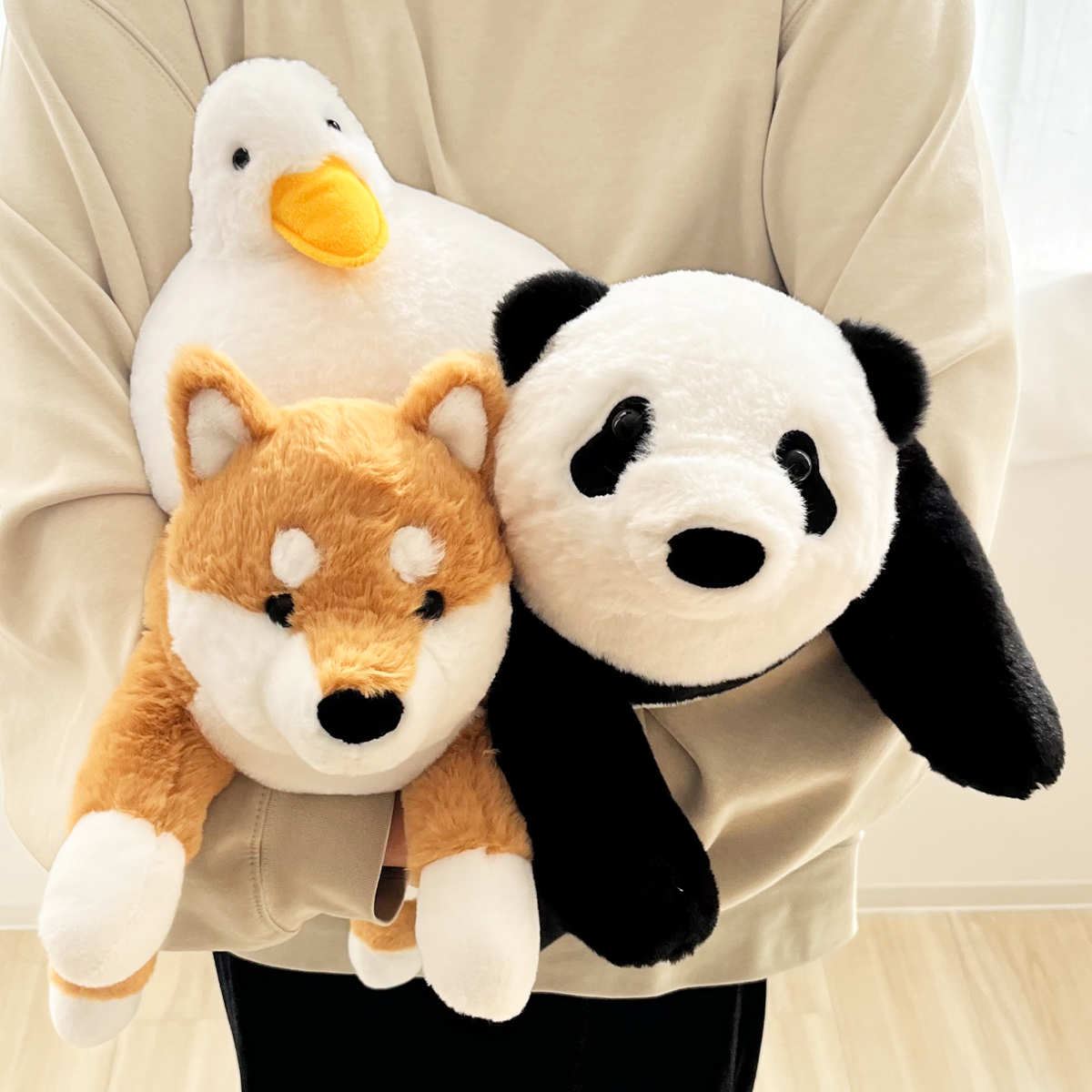 ぬいぐるみ おもぬい アニマル （ 大きい ふわふわ ノート付き