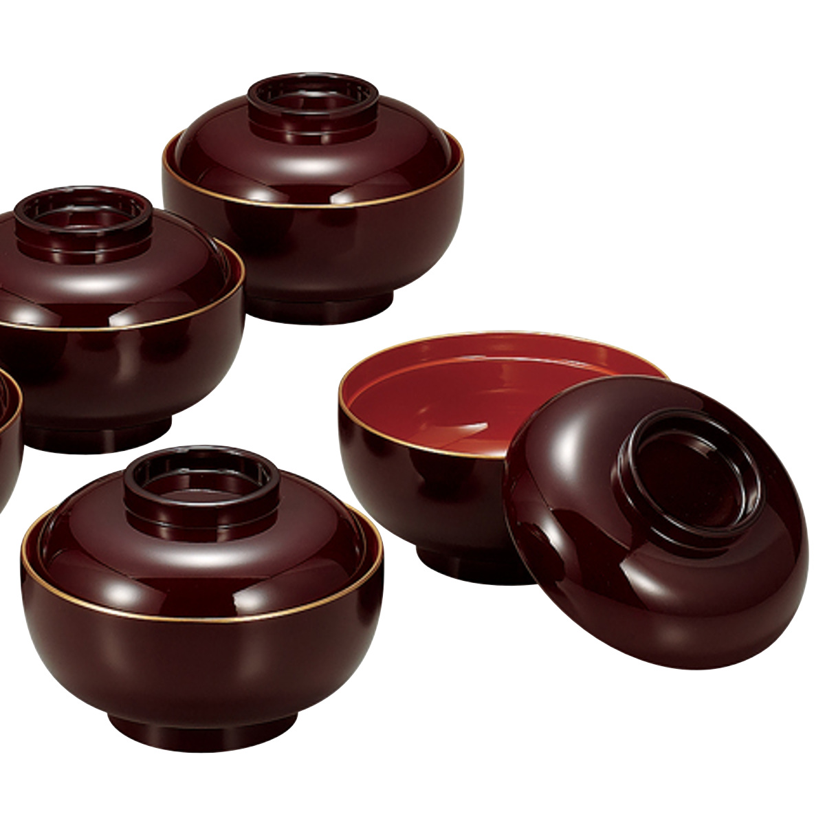 汁椀 雑煮椀 5客 金塗 （ 13.3cm 400ml 5個セット 食洗機対応 電子