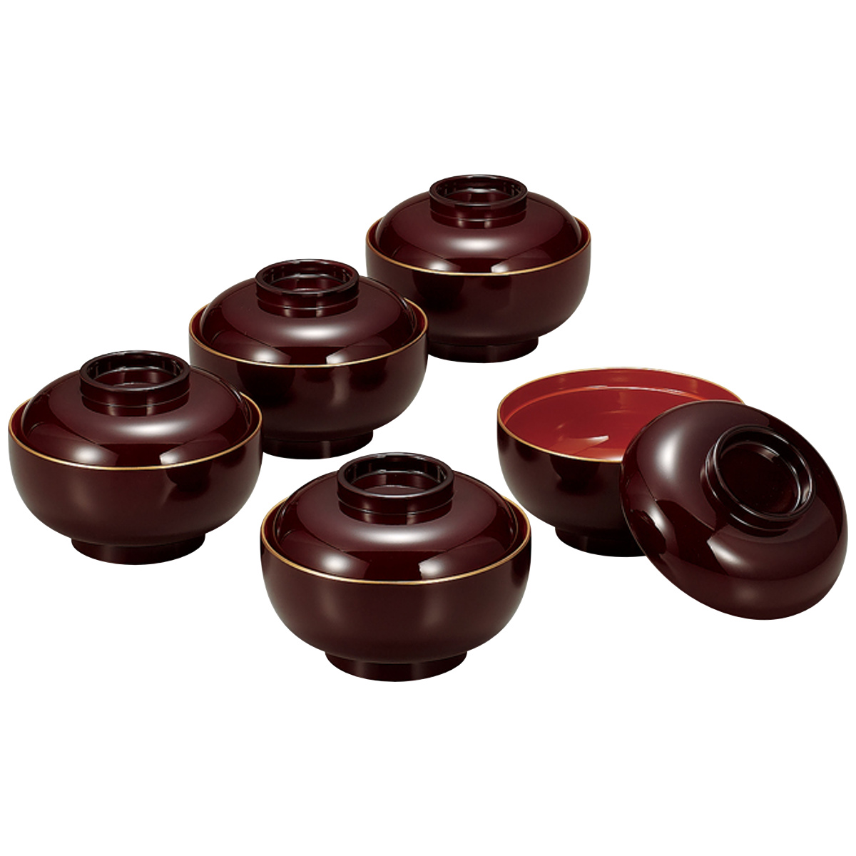 汁椀 雑煮椀 5客 金塗 （ 13.3cm 400ml 5個セット 食洗機対応 電子