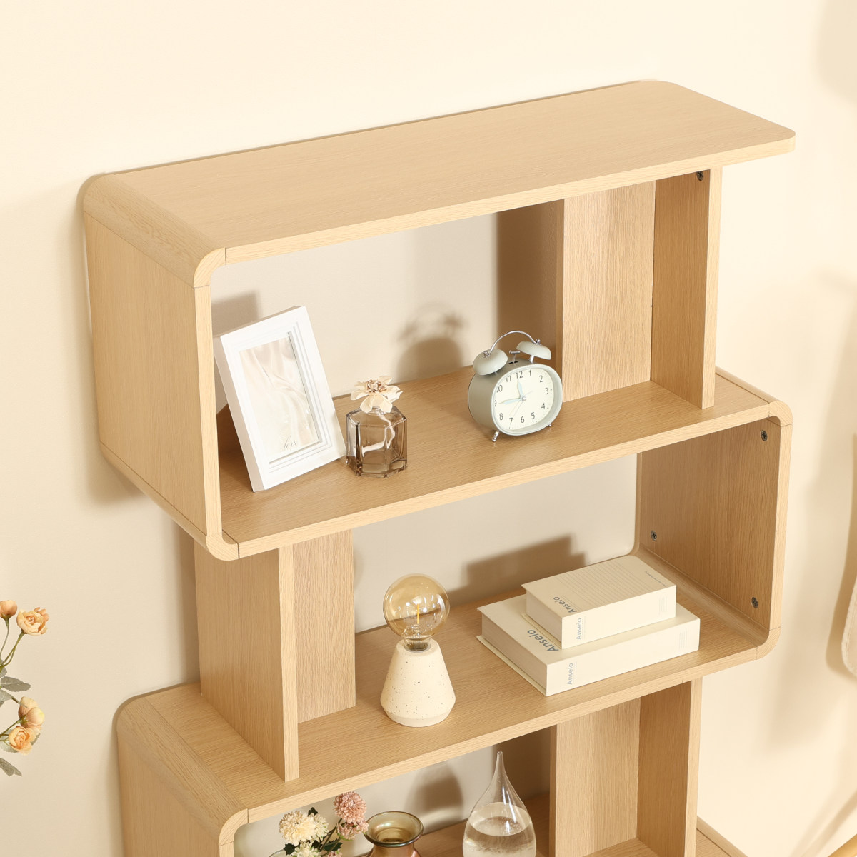 不二貿易（Fuji Boeki） ディスプレイラック 幅80cm 4段 木目調