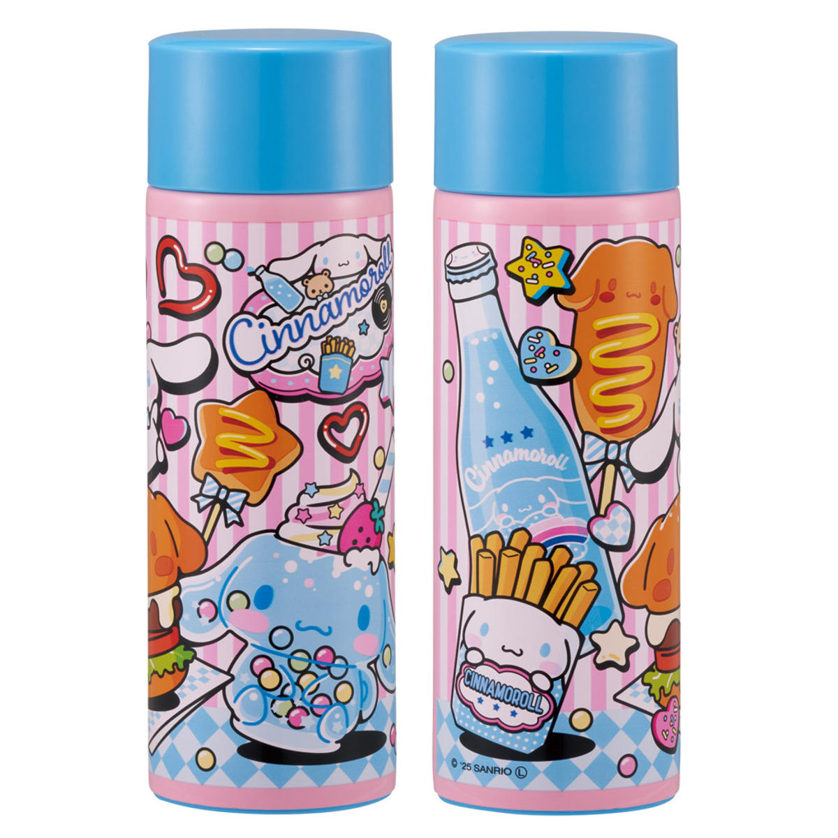 スケーター　ステンレスミニボトル　アメリカンダイナー　キティ　シナモロール　3点 スケーター 水筒 120ml ポケットステンマグボトル シナモロール