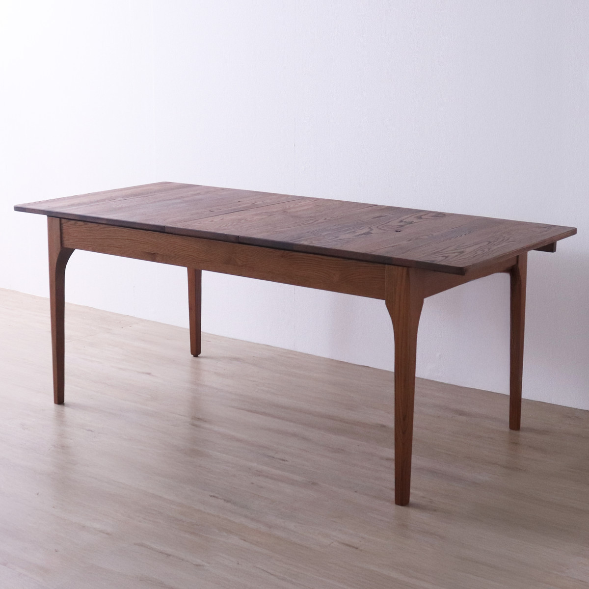 ダイニングテーブル 幅150〜180cm 伸長式 レッドオーク無垢材