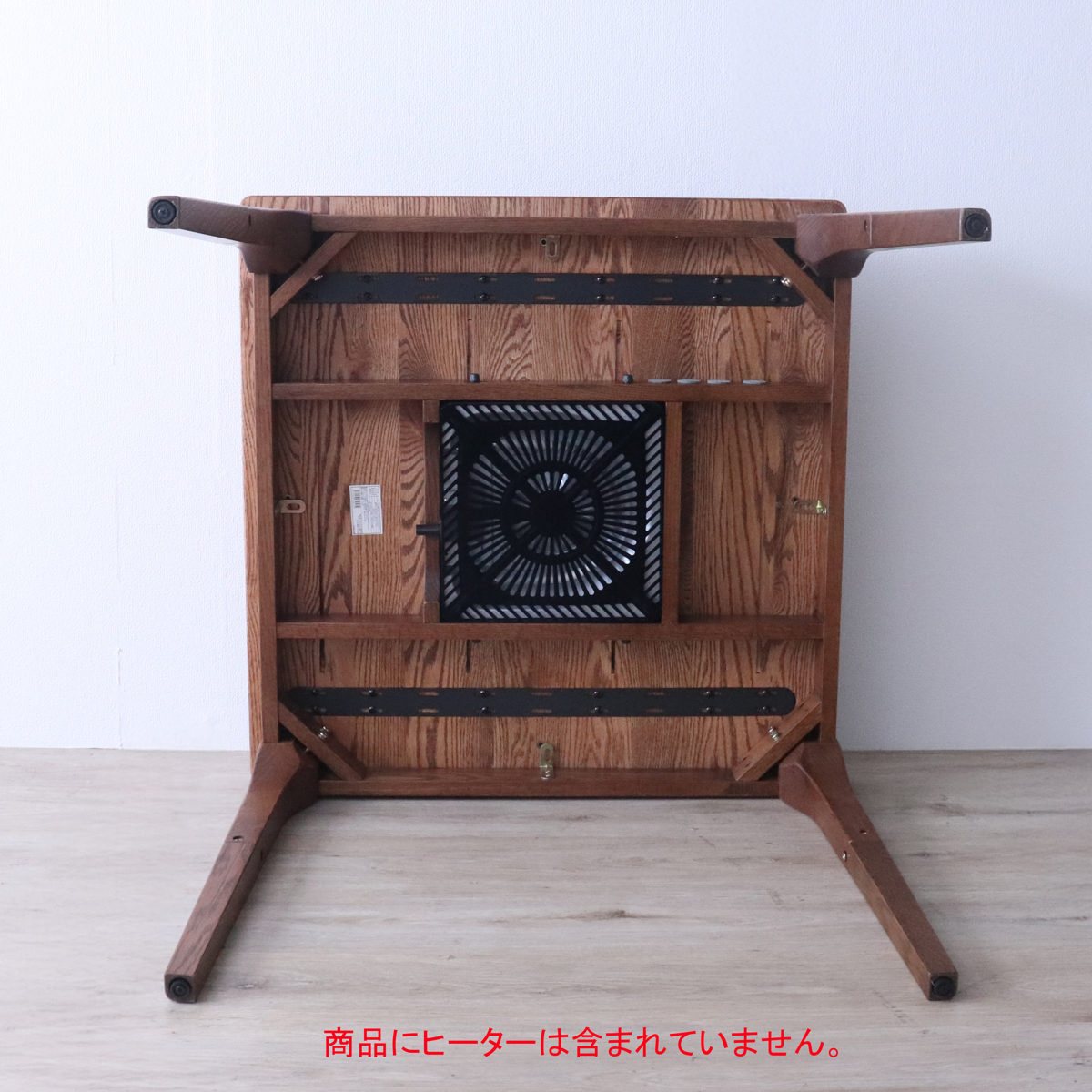 ダイニングテーブル 幅80cm 布団が掛けられる こたつテーブル レッドオーク 無垢材 （ テーブル 食卓テーブル ダイニング リビングテーブル ヒーターなし ）の画像