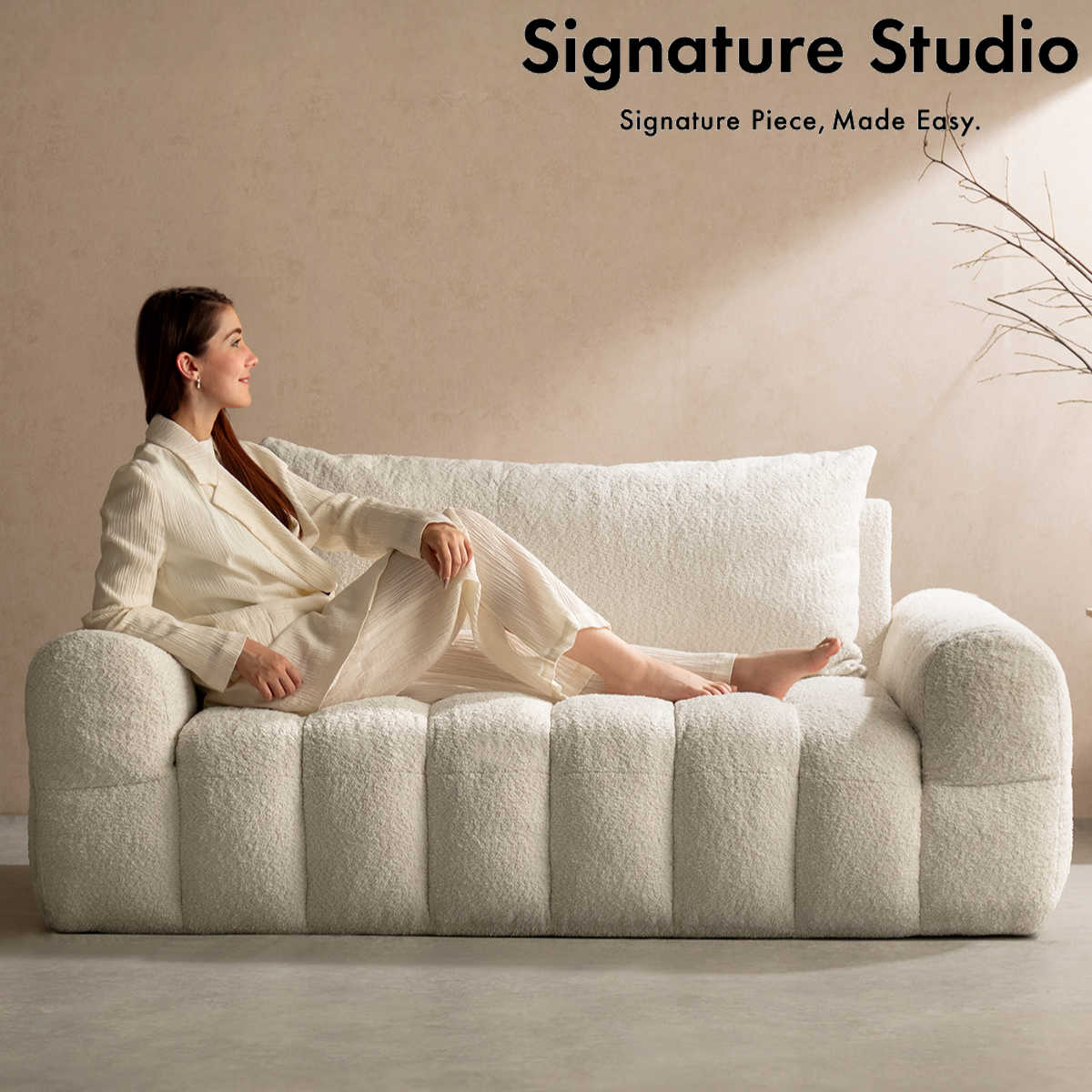 宮武製作所 ソファ 2.5人掛け Albi ブークレ生地 Signature Studio 