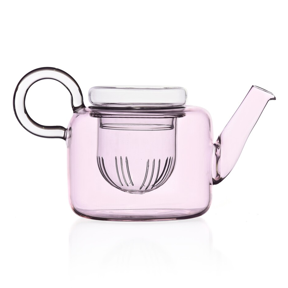ティーポット イッケンドルフミラノ 9359519R PIUMA 600ml ピンク （ 食洗機対応 ichendorf ガラス イタリア ミラノ 茶こし付き ）_3