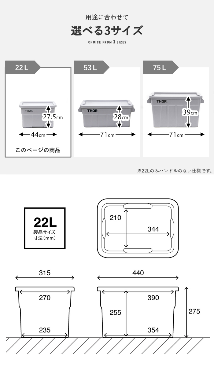 収納ボックス 22L THOR LARGE T...の詳細画像3