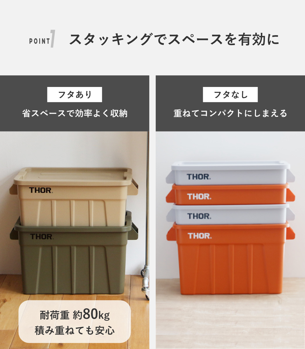DETAIL（ディテール） 収納ボックス 22L THOR LARGE TOTE DC フタ付き