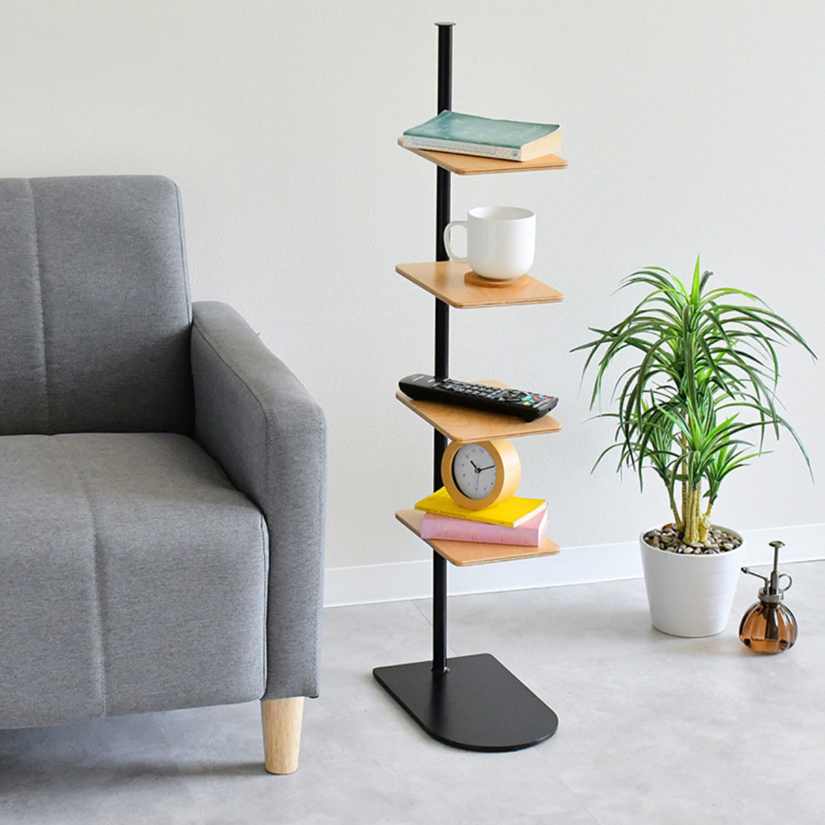 サイドテーブル 高さ91cm スリム おしゃれ 日本製 マガジンラック