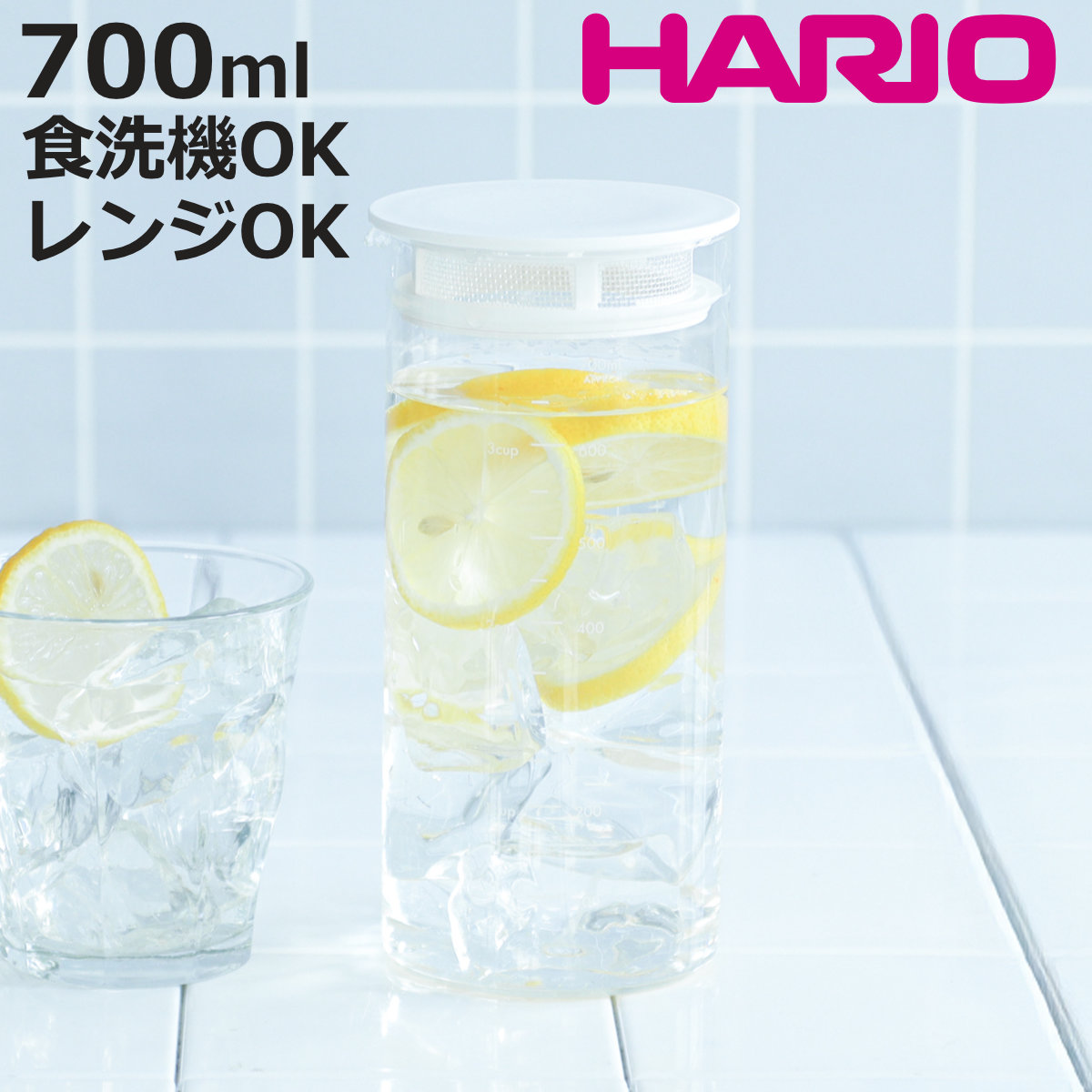 HARIO �n���I SLOWRA �ϔM�K���X �t���[�c�s�b�`���[ 700ml �i �K���X ���� �d�q�����W�Ή� �H��@�Ή� �M��OK ���{�� �ۑ��e�� �ۑ��r �j