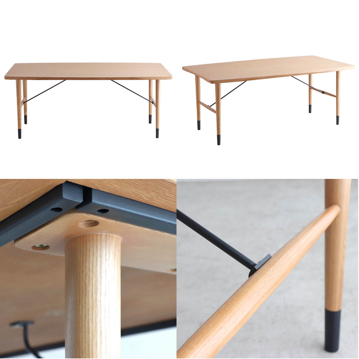 ダイニングテーブル 幅160cm H字脚 木製 ノエラ （ テーブル 天然木 食卓テーブル 高さ65cm ロータイプ 長方形 ）