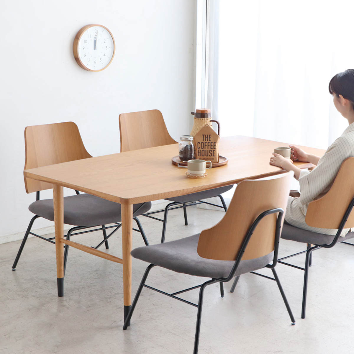 ダイニングテーブル 幅160cm H字脚 木製 ノエラ （ テーブル 天然木 食卓テーブル 高さ65cm ロータイプ 長方形 ）