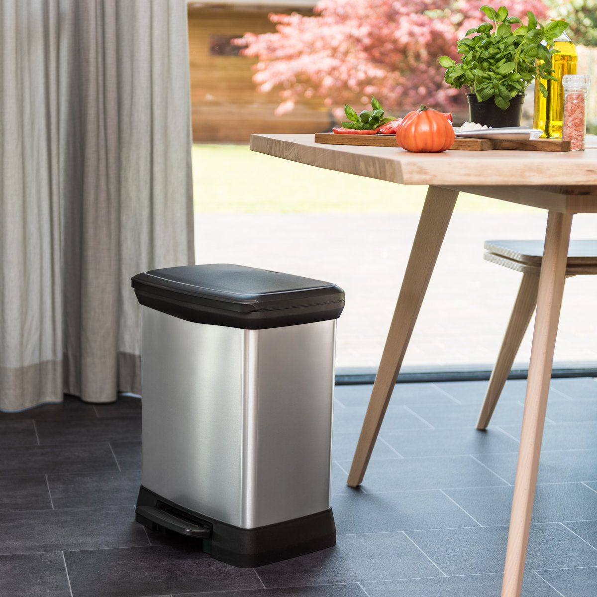 ゴミ箱 30L ステンレス Deco ペダルビン ペダル式 （ ごみ箱 30リットル デコ ペダル ふた付き 軽量 ）_3