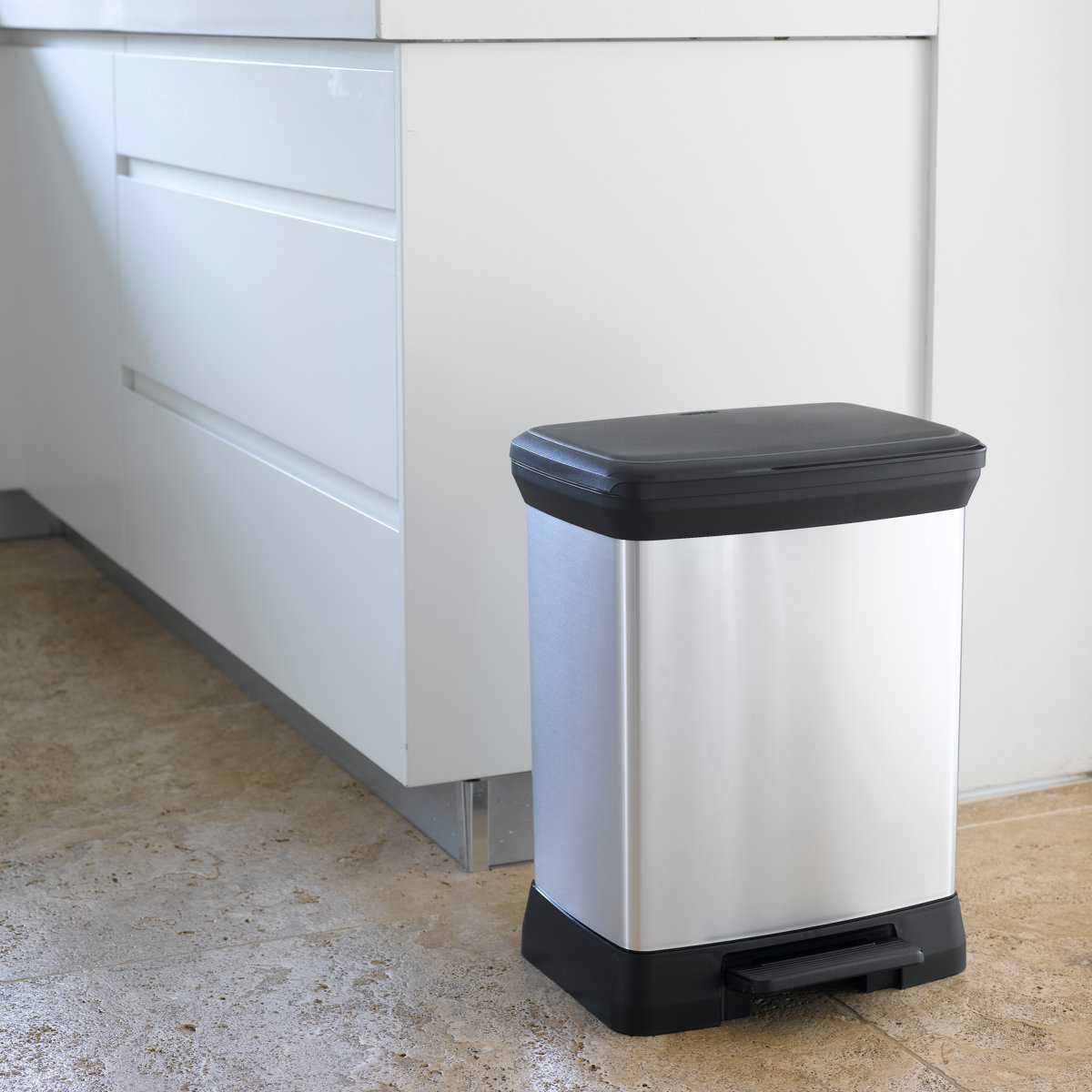 ゴミ箱 30L ステンレス Deco ペダルビン ペダル式 （ ごみ箱 30リットル デコ ペダル ふた付き 軽量 ）_4