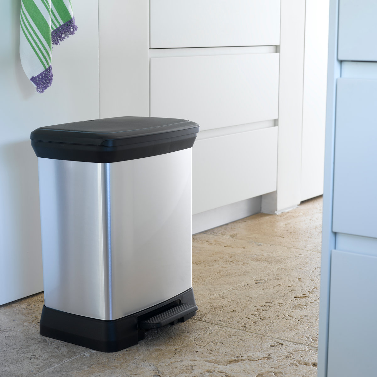 ゴミ箱 30L ステンレス Deco ペダルビン ペダル式 （ ごみ箱 30リットル デコ ペダル ふた付き 軽量 ）_7