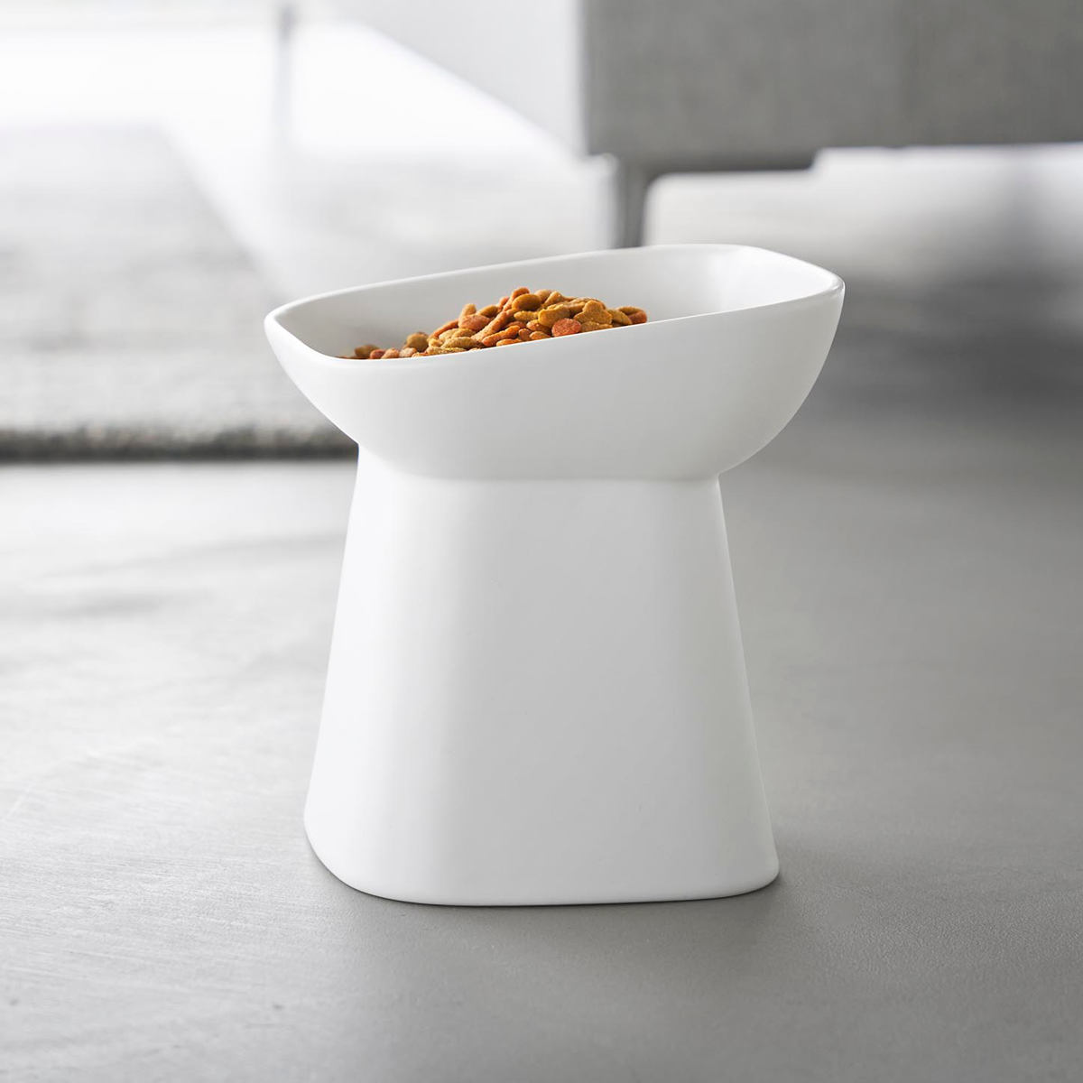 山崎実業 nooks 食べやすい高さ陶器ペットフードボウル ヌークス 斜め