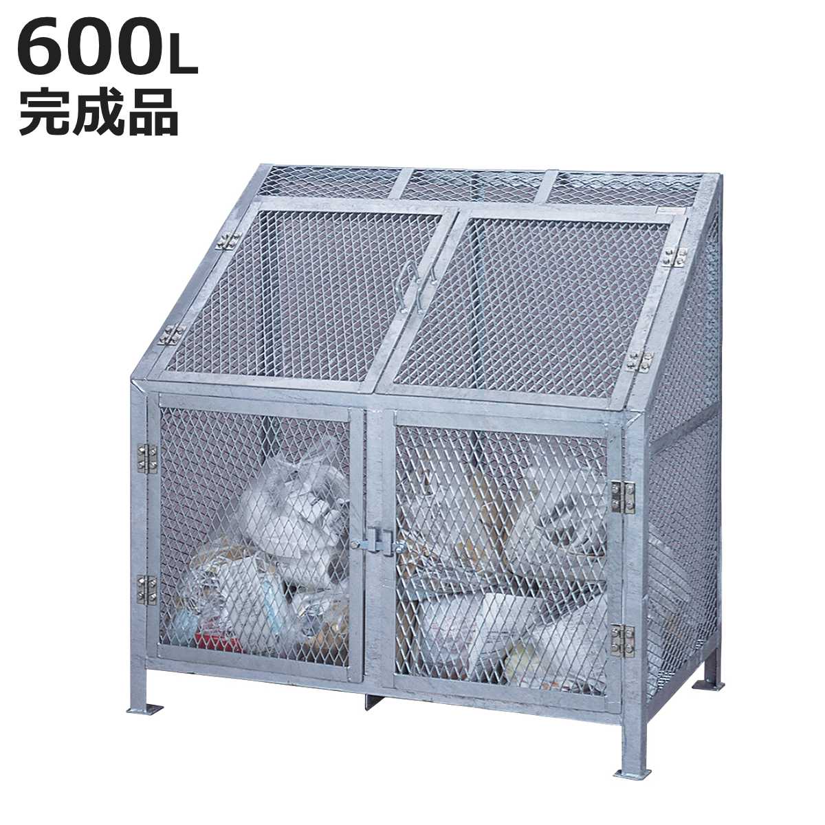 sakana　ウールボックス＋ドライ高さ600 3面白 SANKA（サンカ） 業務用ゴミ箱 600L ダストBOX 幅120cm （ 法人限定