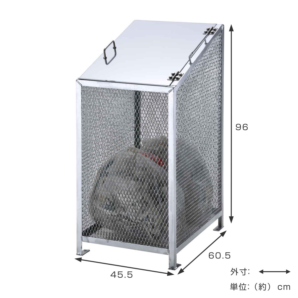 業務用ゴミ箱 170L ダストBOX-S スリム （ 法人限定 幅50cm 屋外用 ゴミ箱 扉 ゴミ 3袋分 収集ボックス 屋外ストッカー 収納庫 ゴミ置き場 ゴミ捨て ）_1